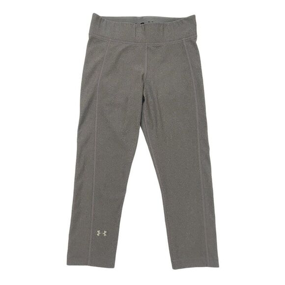 Under Armour Leggings Womens Small Gray Heatgear Capri Gym Athletic Workout Yoga - Picture 1 of 6